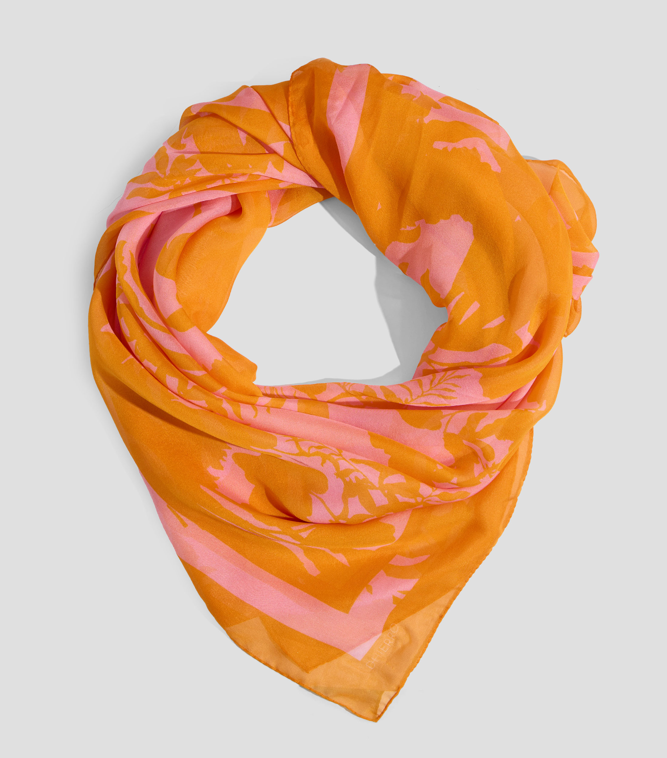 Foulard en seda multicolor estampado Mujer